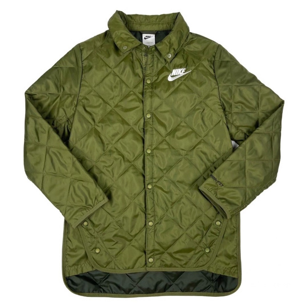 Nike Kids Green Quilted Jacket Size M – 100% Polyester, Like New